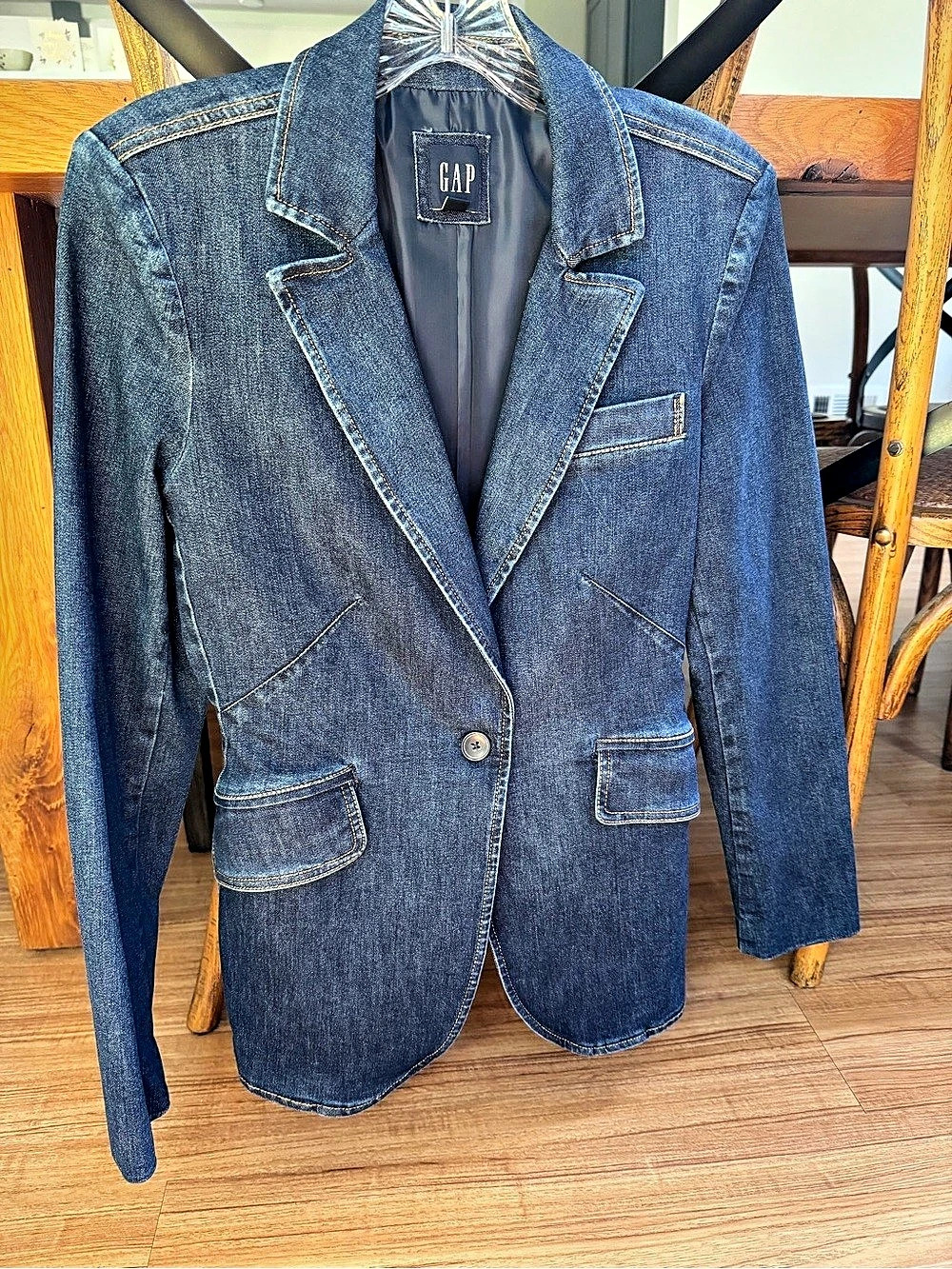 New GAP Denim Blazer Denim Jacket in Blue Size 4